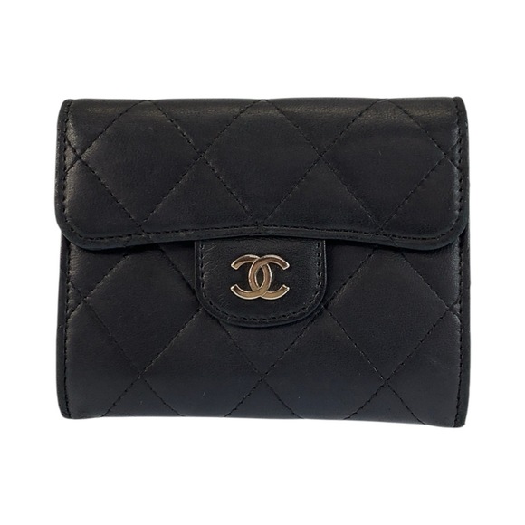 CHANEL Handbags - CHANEL Black Leather Wallet